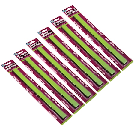Ashley Productions Magnetic Magi-Strips, Lime Green, 12 Feet Per Pack, PK6 11019